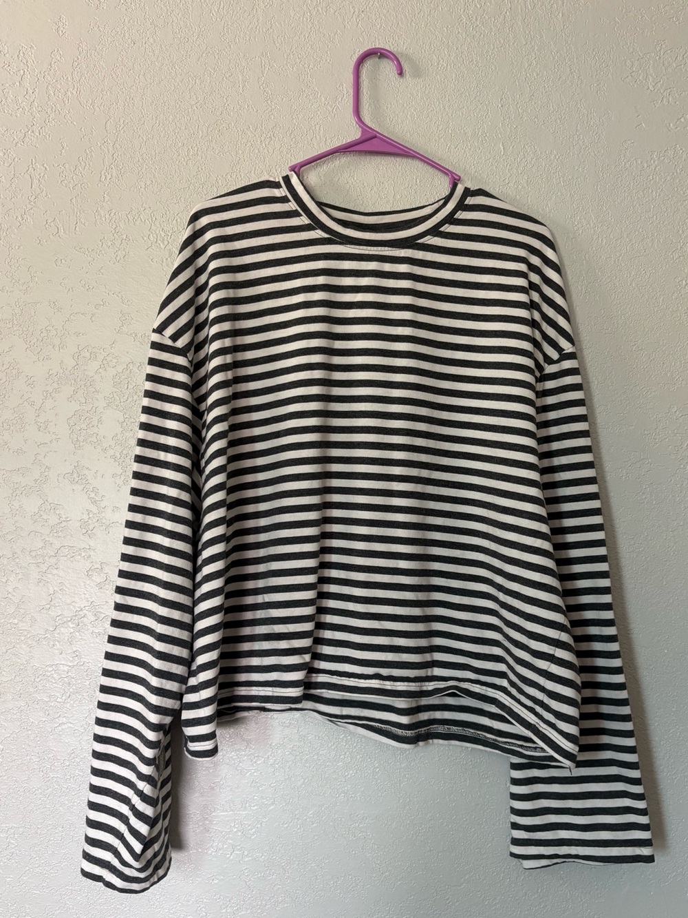 Alpha apparel striped long sleeve shirt